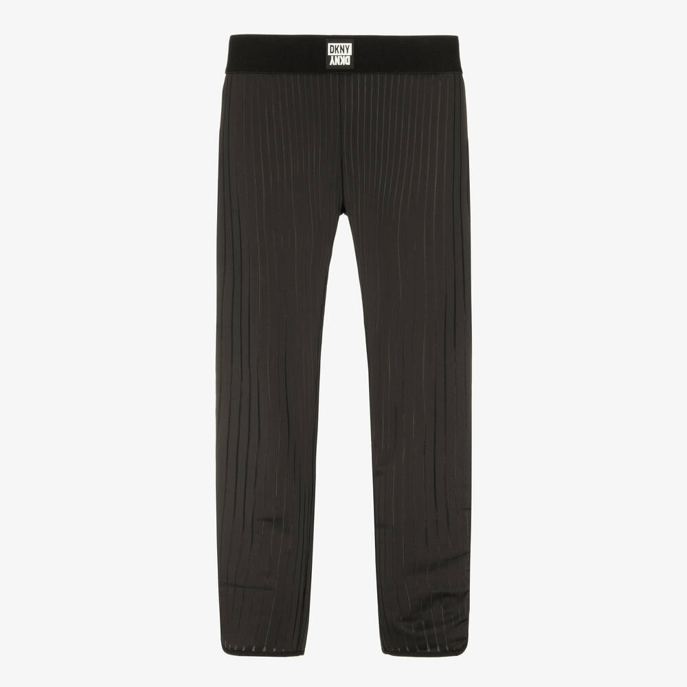 DKNY-Teen Girls Black Stripe Logo Leggings | Childrensalon Outlet
