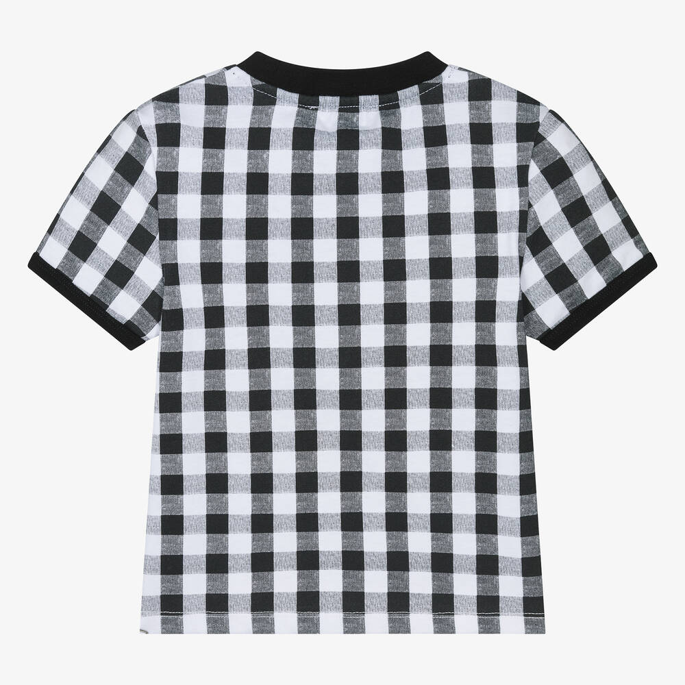 DKNY-Teen Girls Black & White Gingham T-Shirt | Childrensalon Outlet