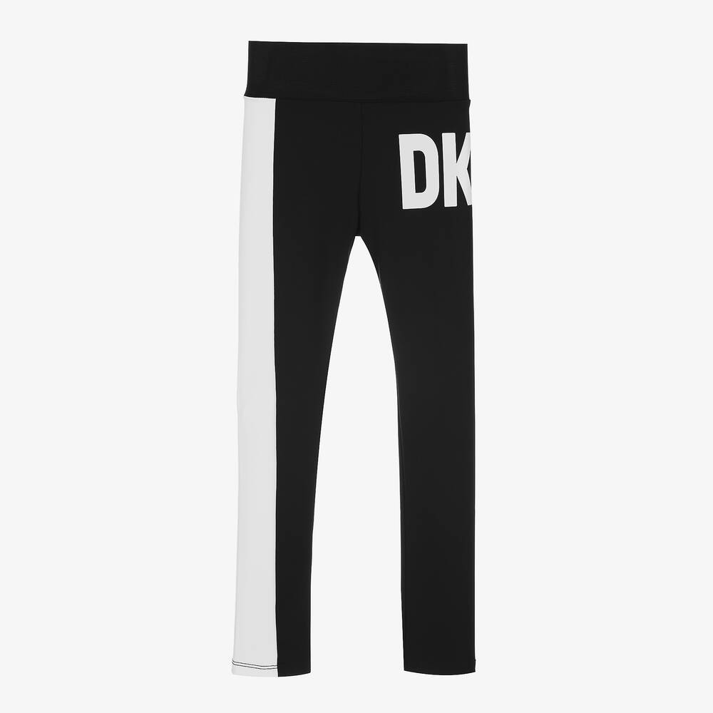 DKNY-ليغنغز تينز بناتي لون أسود وأبيض | Childrensalon Outlet