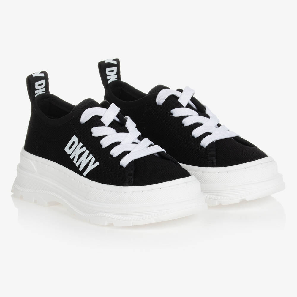 DKNY logo-trim Chunky Leather Sneakers - Farfetch