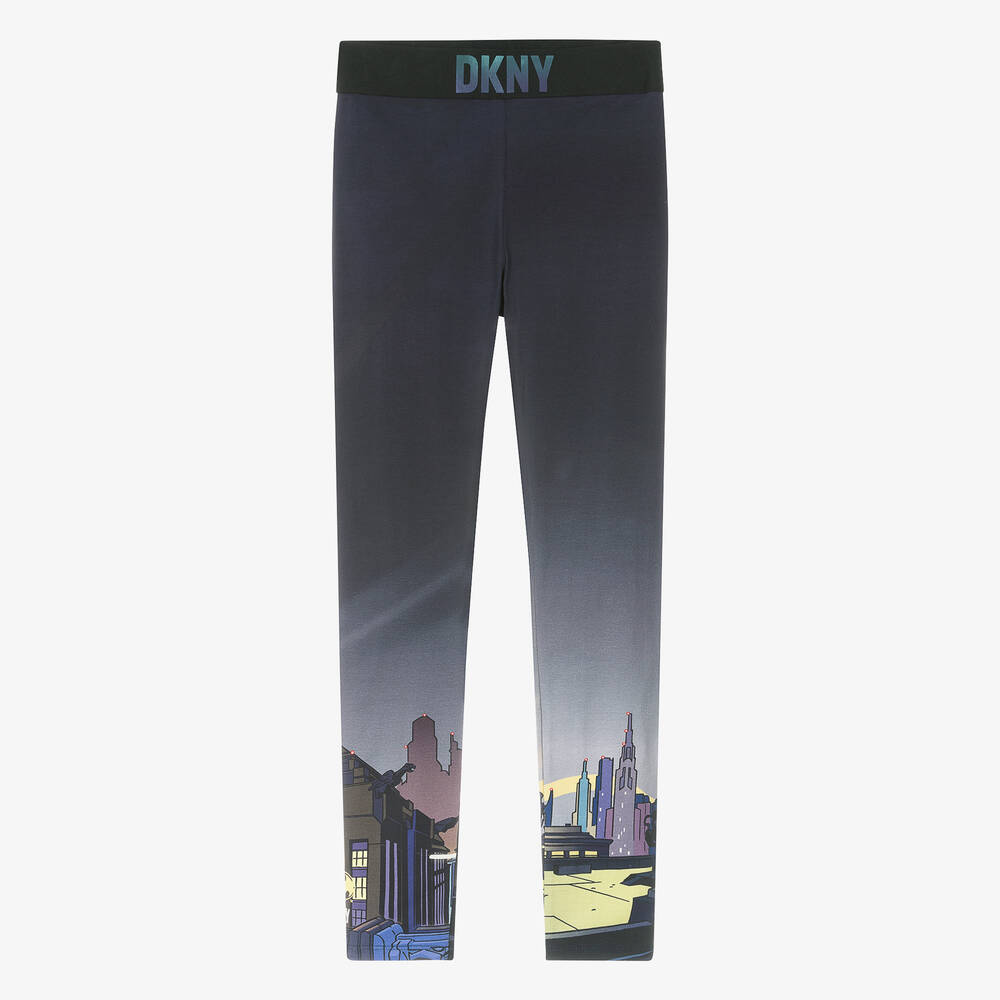 DKNY - Синие хлопковые легинсы со знаком Бэтмена | Childrensalon