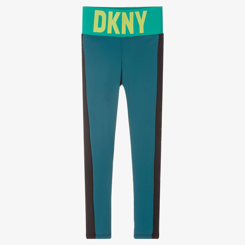 DKNY - ليغنغز تينز بناتي جيرسي لون أزرق وأسود | Childrensalon