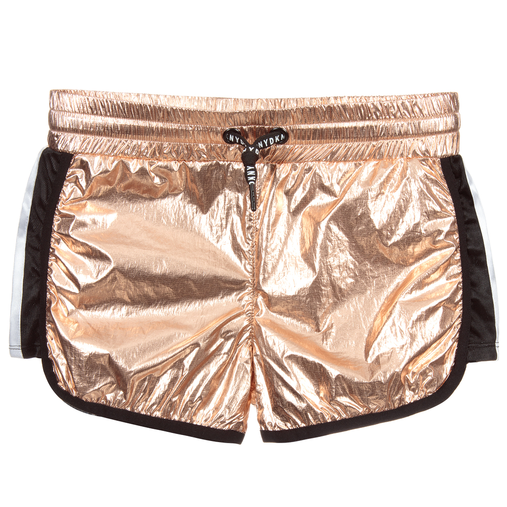 DKNY - Teen Girls Gold Logo Shorts | Childrensalon