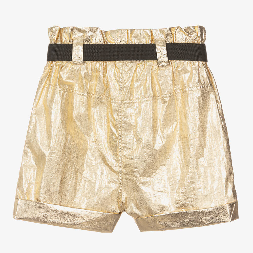 DKNY-Teen Girls Gold Paperbag Waist Shorts | Childrensalon Outlet