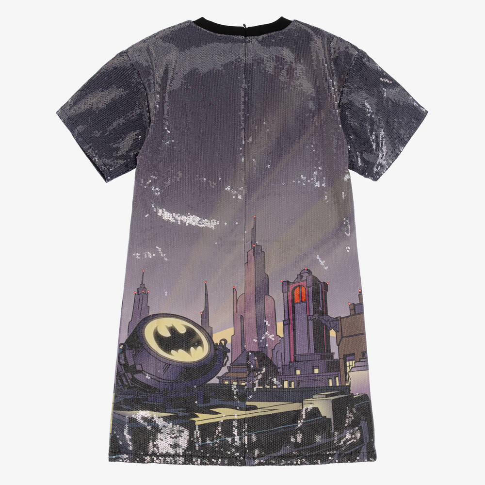 DKNY-Teen Girls Grey Sequin Batman Dress | Childrensalon Outlet