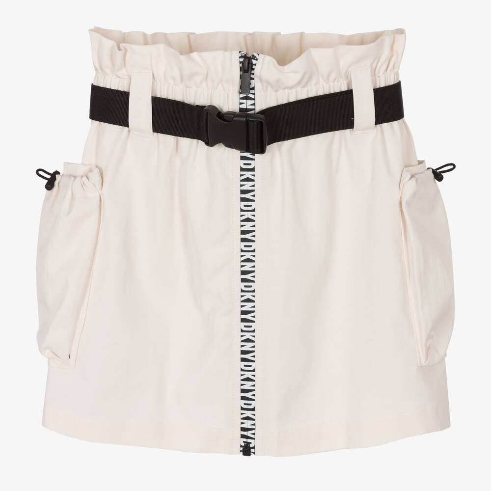 DKNY-Кремовая юбка из хлопкового твила | Childrensalon Outlet