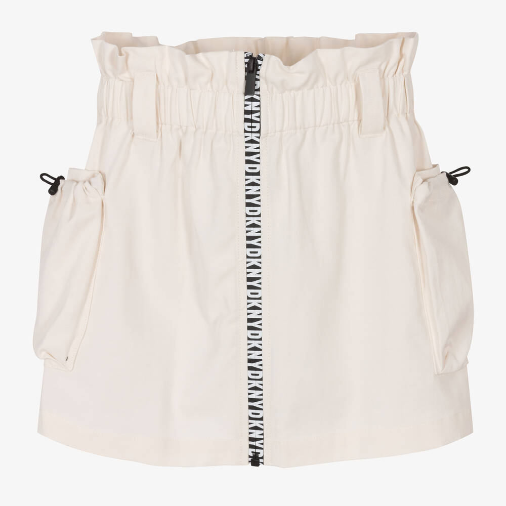 DKNY-Кремовая юбка из хлопкового твила | Childrensalon Outlet
