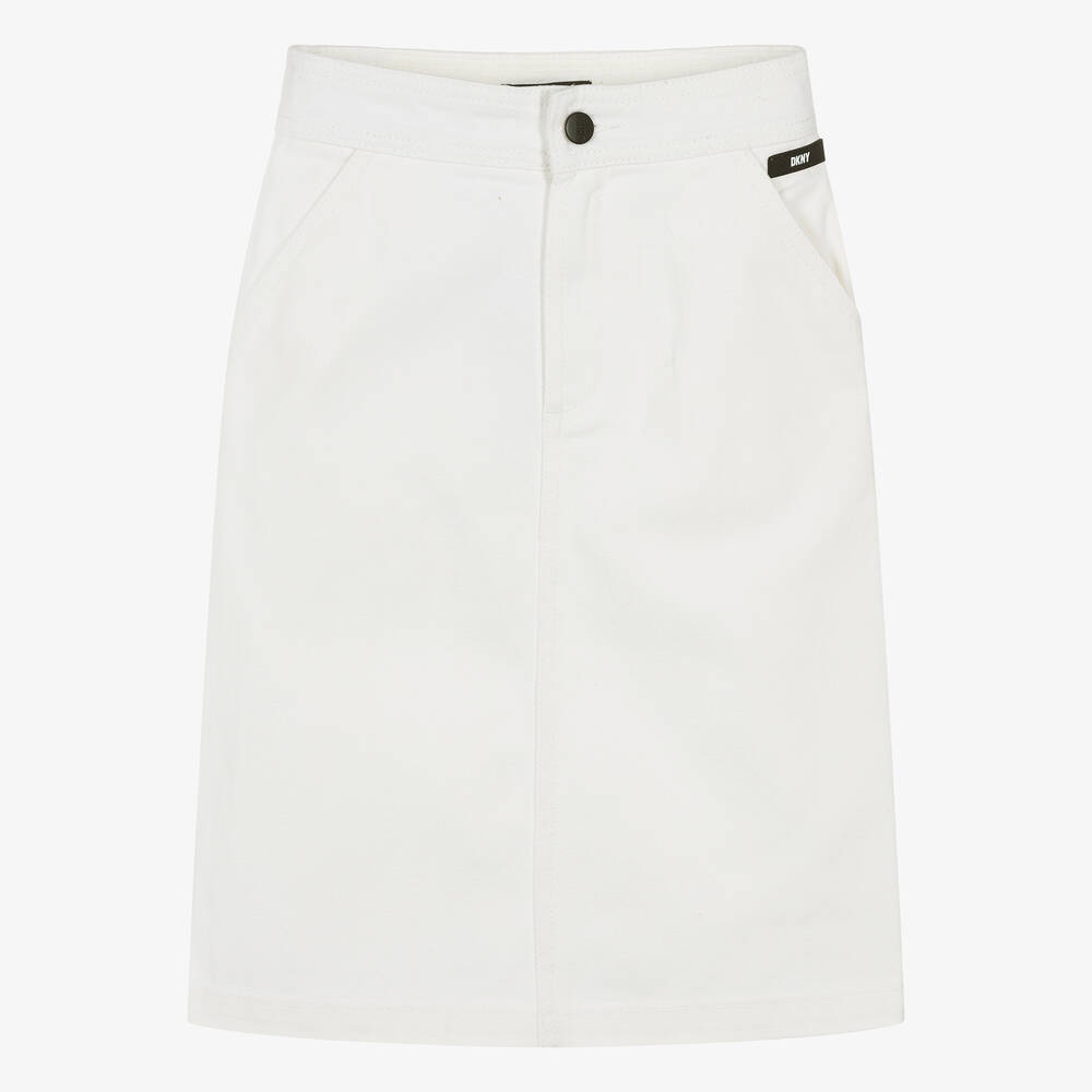 DKNY-Teen Girls Ivory Denim Skirt | Childrensalon Outlet