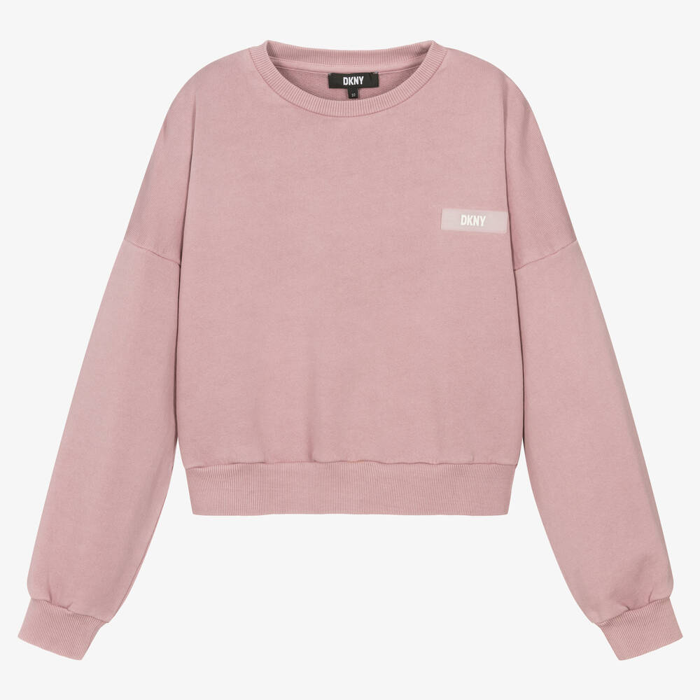 DKNY - Teen Girls Lilac Pink Cotton Sweatshirt | Childrensalon