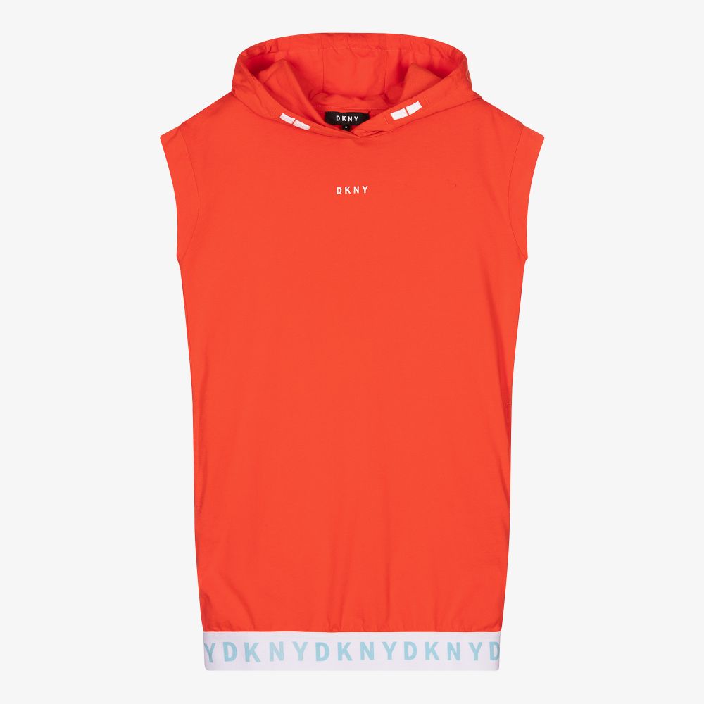 DKNY - Оранжевое хлопковое платье для девочек-подростков | Childrensalon