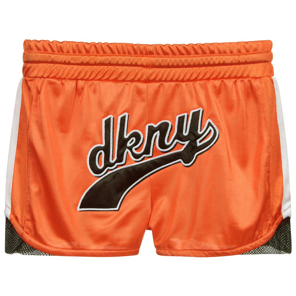 DKNY-شورت تينز بناتي بولي لون برتقالي | Childrensalon Outlet