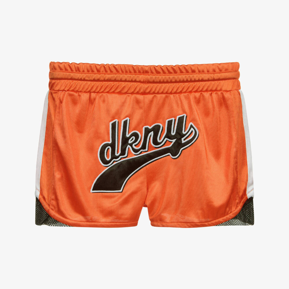 DKNY-Teen Girls Orange Logo Shorts | Childrensalon Outlet