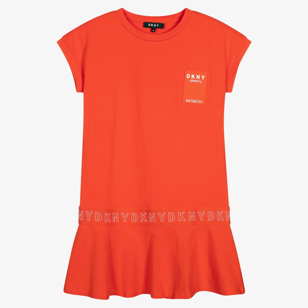DKNY - Teen Girls Orange Peplum Dress | Childrensalon