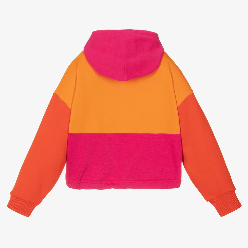 DKNY-Teen Girls Orange & Pink Cotton Hoodie | Childrensalon Outlet