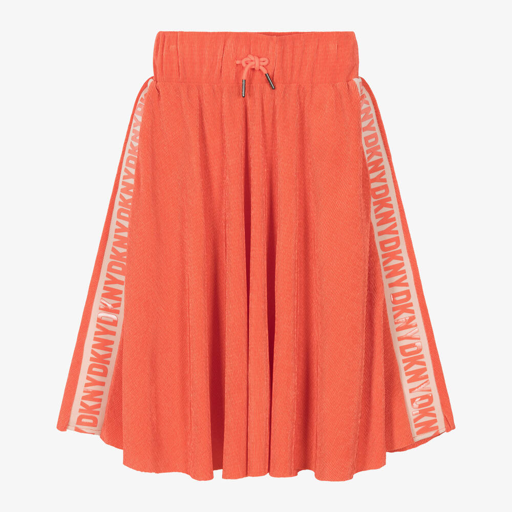 DKNY-Teen Girls Orange Pleated Midi Skirt | Childrensalon Outlet