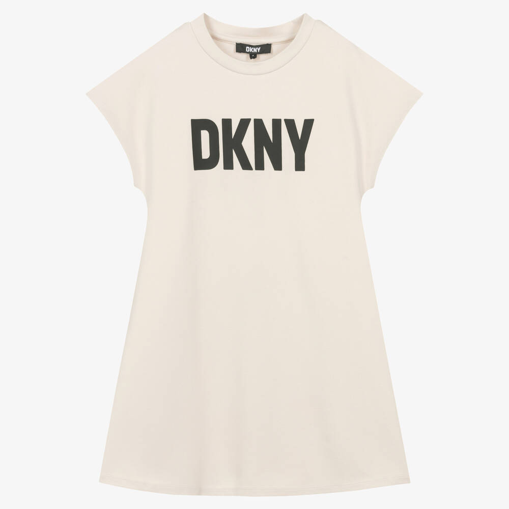 DKNY - Teen Girls Pale Beige Logo Dress | Childrensalon