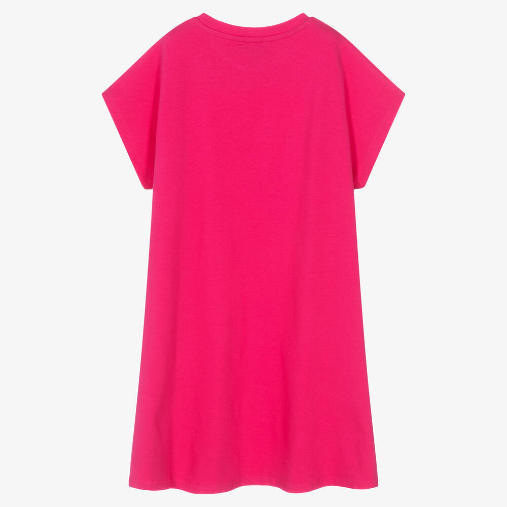 DKNY Teen Girls Pink Cotton Logo T Shirt Dress