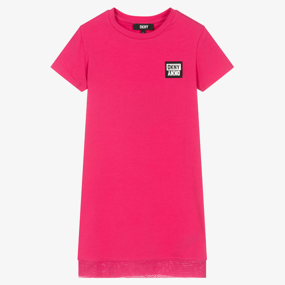 DKNY - Pinkes Teen Baumwoll-T-Shirt-Kleid | Childrensalon