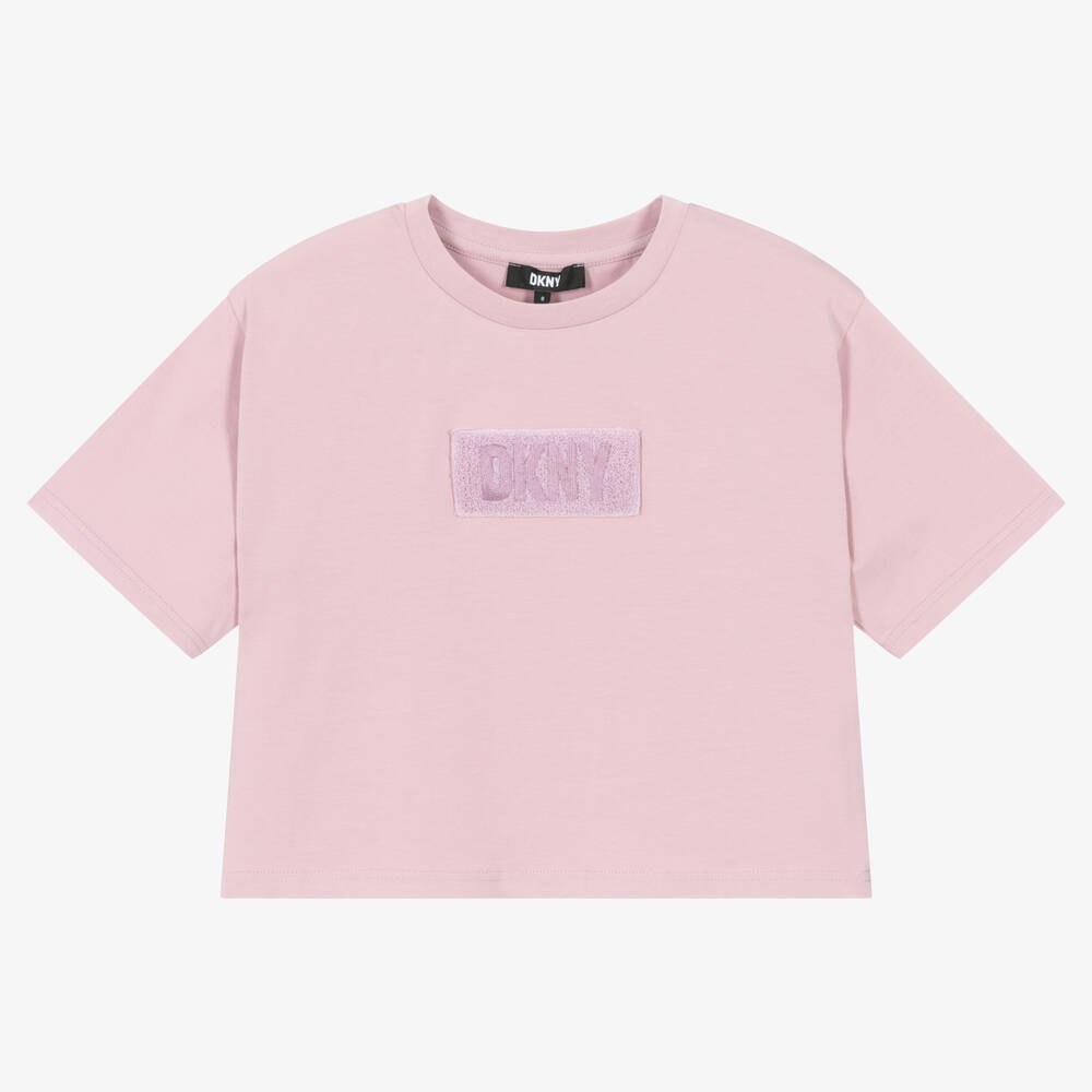 DKNY-تيشيرت كروب تينز بناتي قطن لون زهري | Childrensalon Outlet