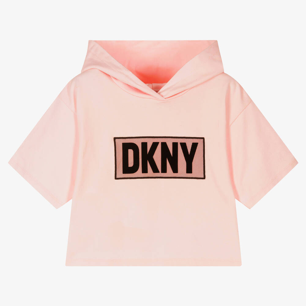 DKNY - Sweat à capuche rose Ado fille | Childrensalon