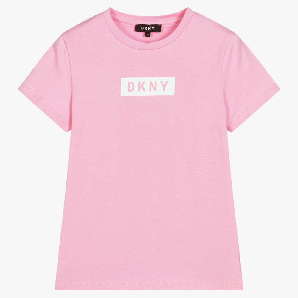 DKNY-Teen Girls Pink Logo T-Shirt | Childrensalon Outlet