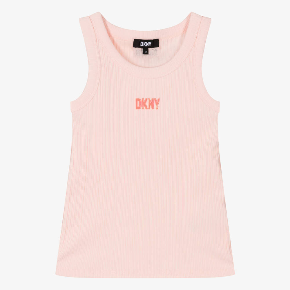 DKNY-Teen Girls Pink Ribbed Cotton Top | Childrensalon Outlet