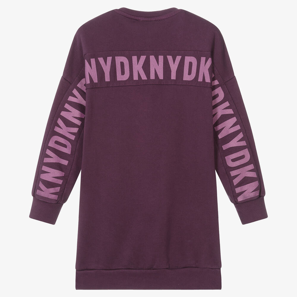 DKNY-Фиолетовое хлопковое платье-свитшот | Childrensalon Outlet