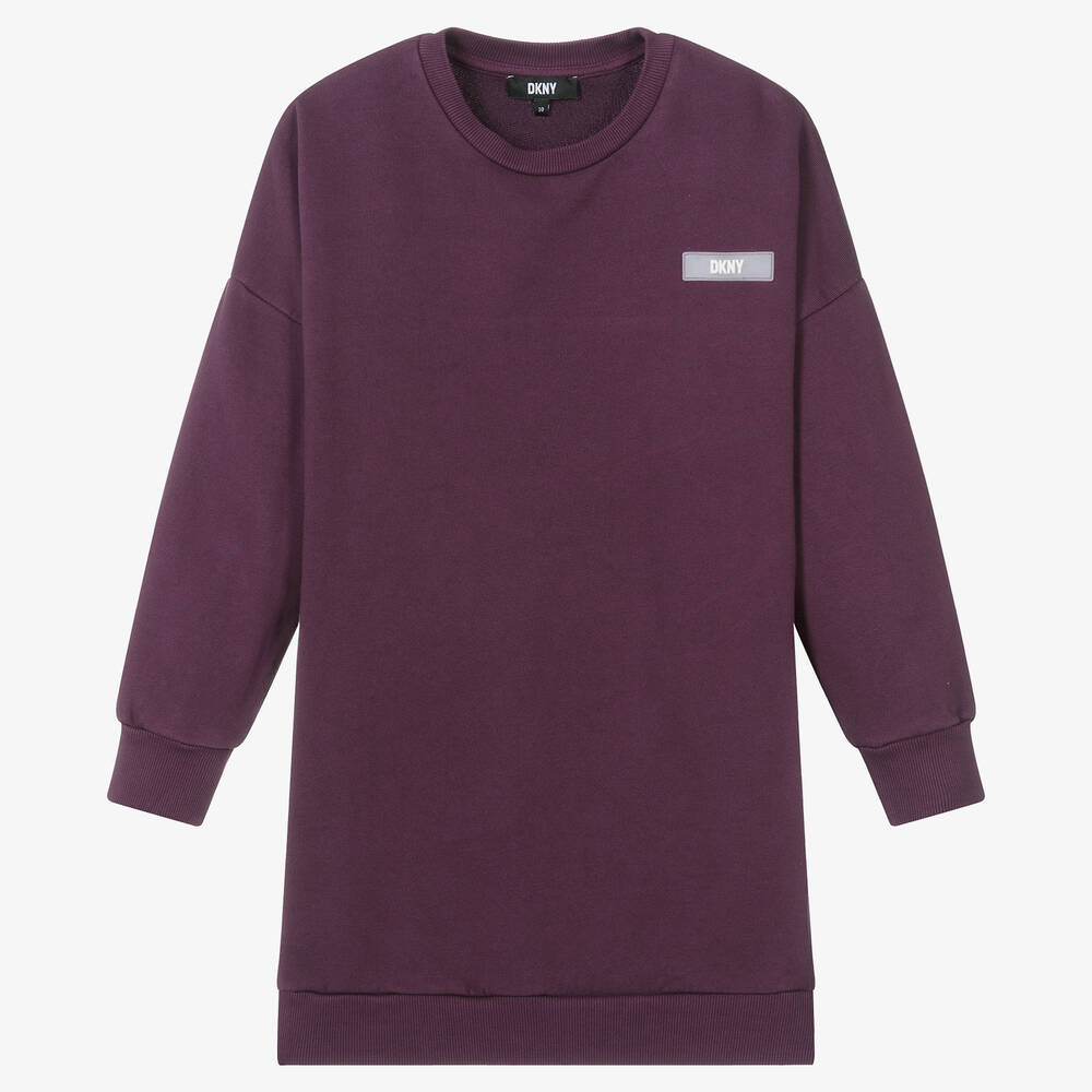 DKNY - Teen Girls Purple Cotton Sweatshirt Dress | Childrensalon