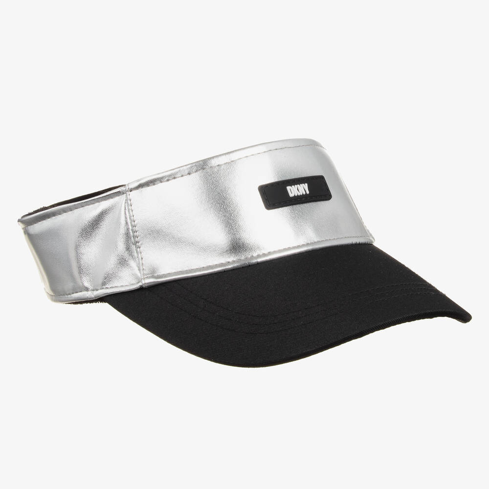 DKNY-Teen Girls Silver Faux Leather Sun Visor | Childrensalon Outlet