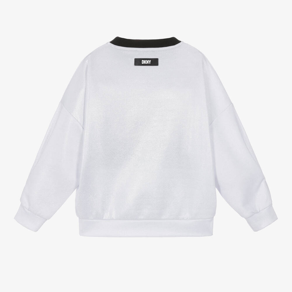 DKNY-Teen Girls Silver Lurex Sweatshirt | Childrensalon Outlet