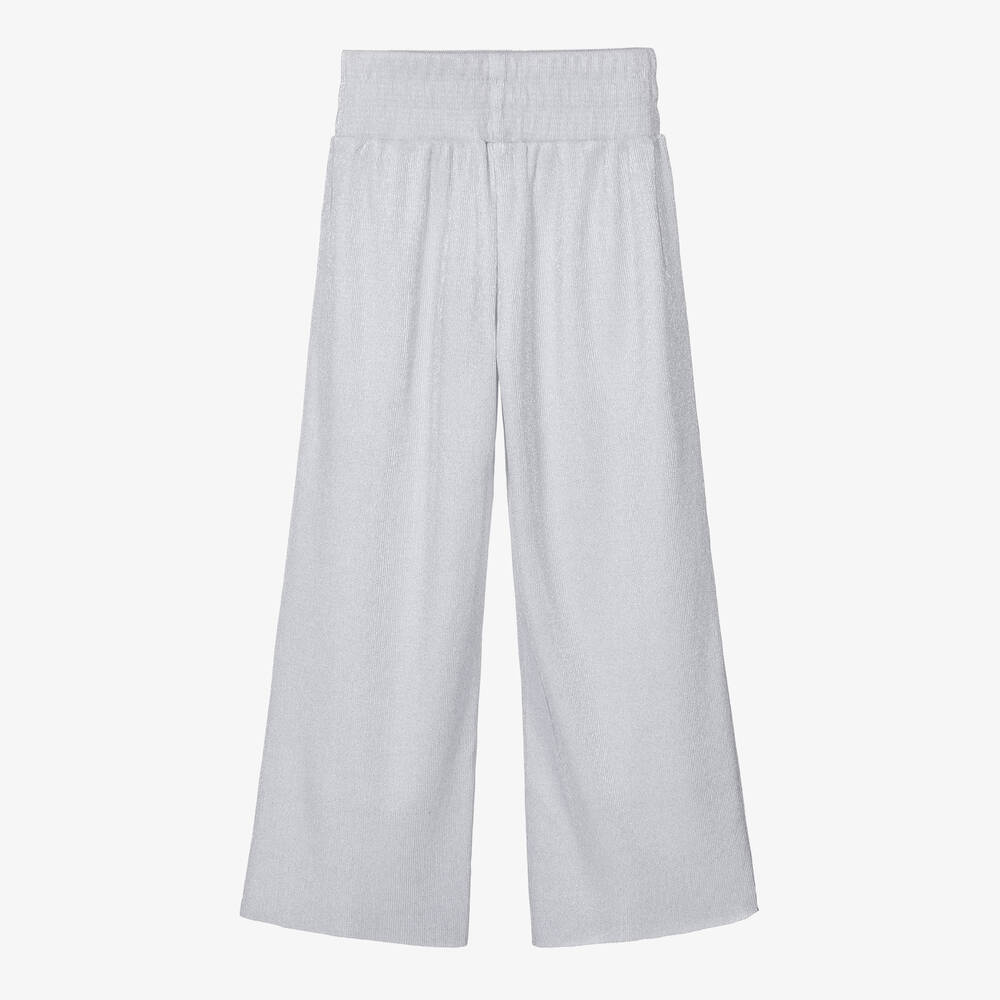 DKNY-Teen Girls Silver Plissé Trousers | Childrensalon Outlet