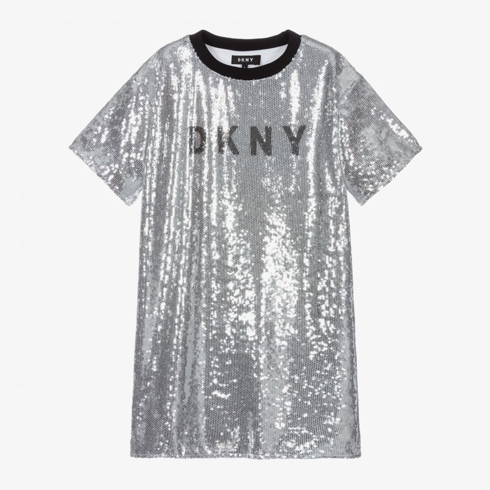 DKNY - Robe argentée à sequins Ado | Childrensalon