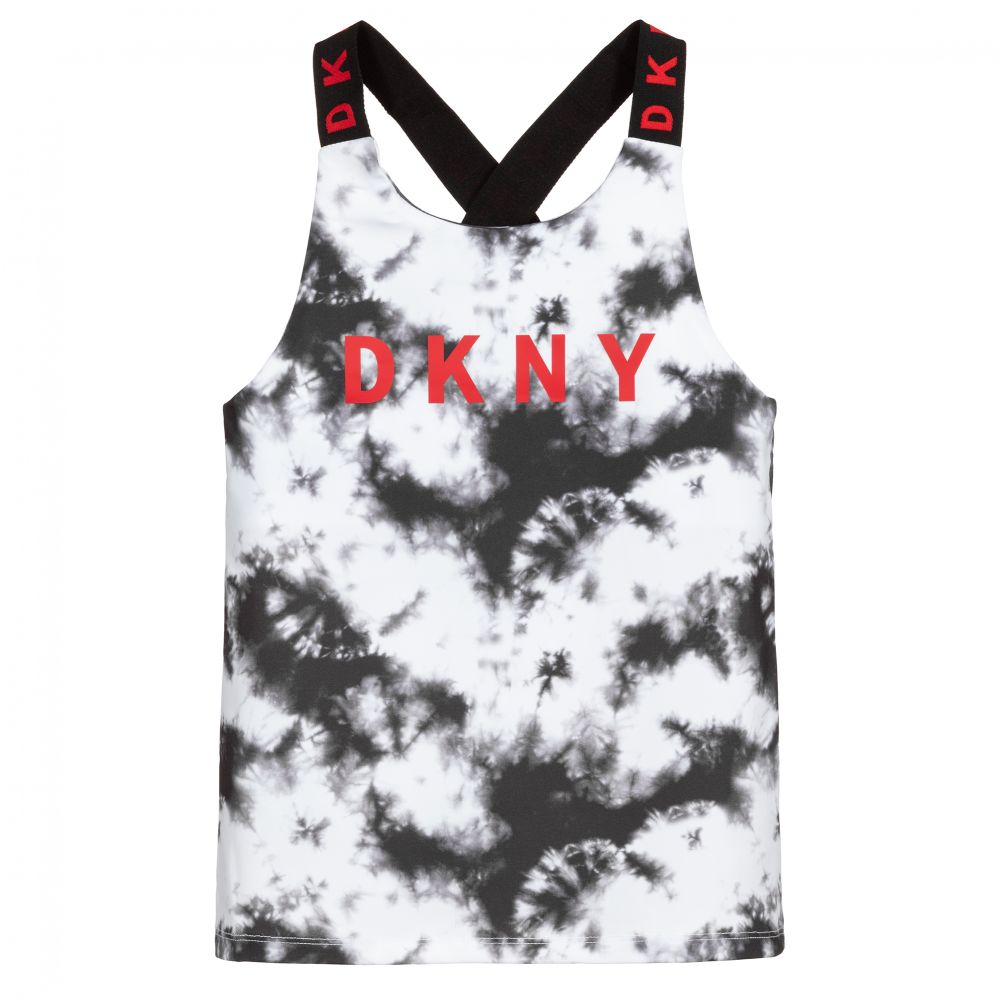 DKNY - توب فيست لون أسود وأبيض | Childrensalon