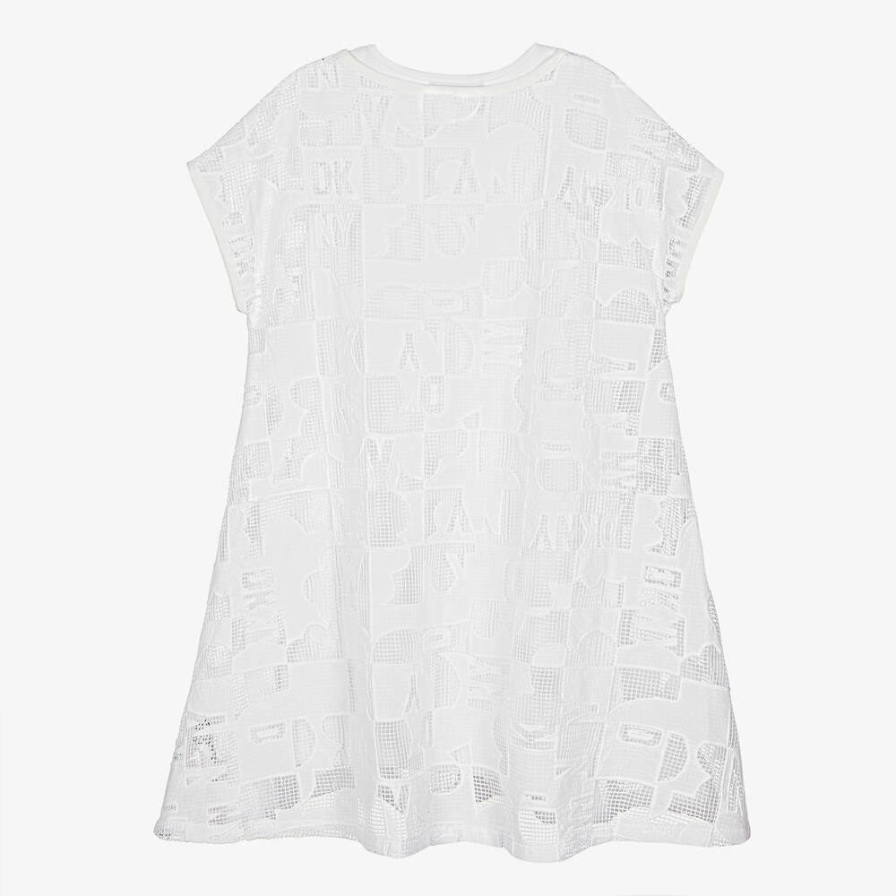 DKNY-Teen Girls White 2-in-1 Mesh Dress | Childrensalon Outlet