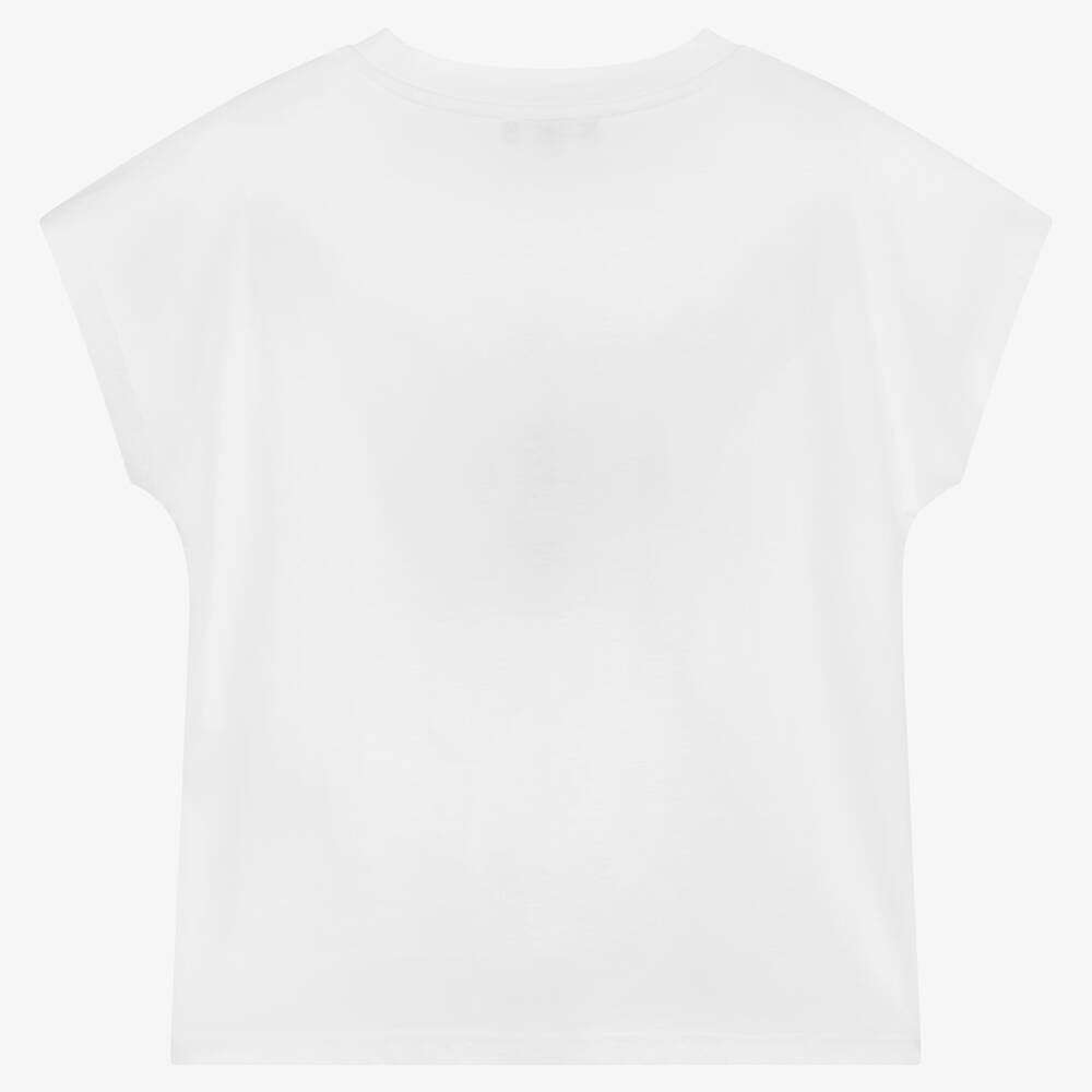 DKNY-Teen Girls White Cotton Slogan T-Shirt | Childrensalon Outlet