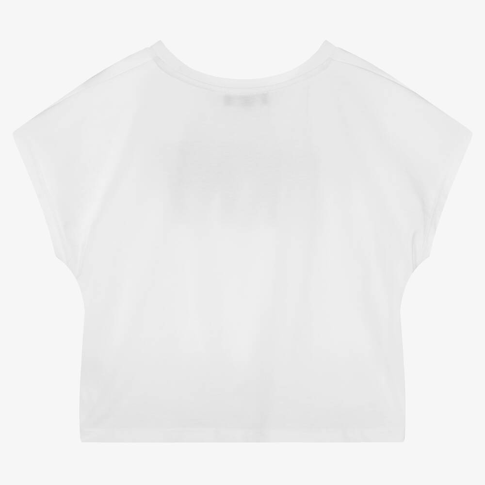 DKNY-Белая укороченная футболка | Childrensalon Outlet