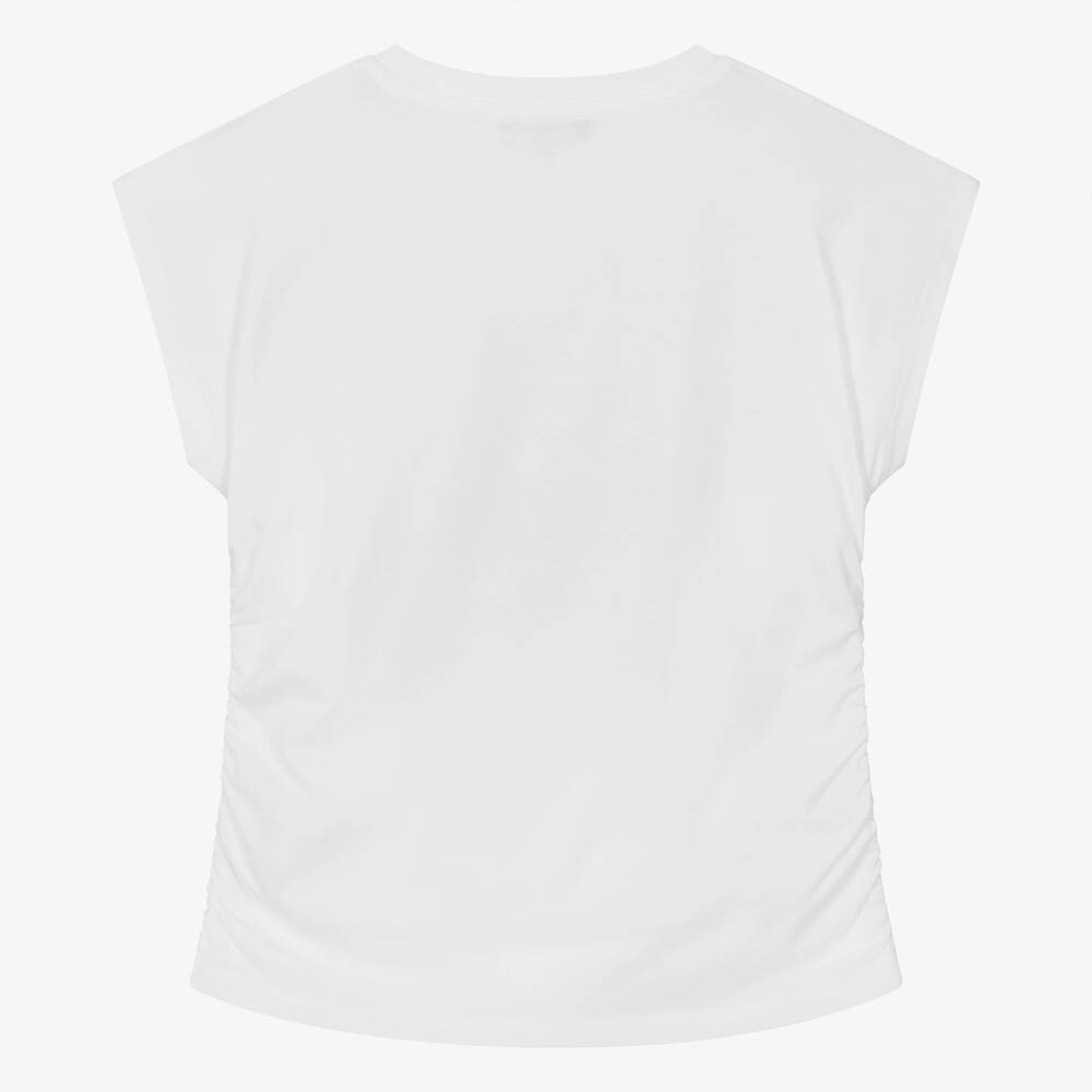 دكني-تيشيرت قطن عضوي لون أبيض للمراهقات | Childrensalon Outlet