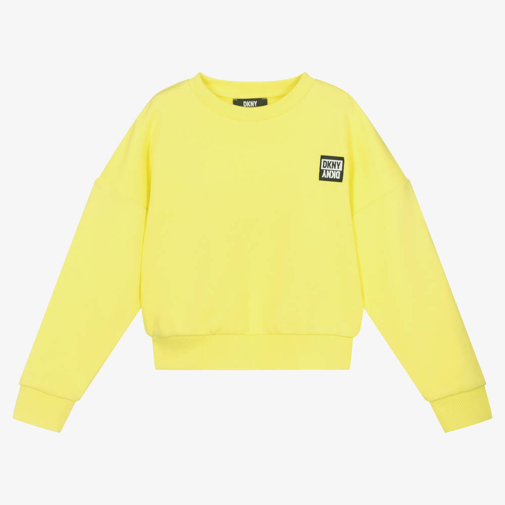 DKNY - Gelbes Teen Baumwoll-Sweatshirt (M) | Childrensalon