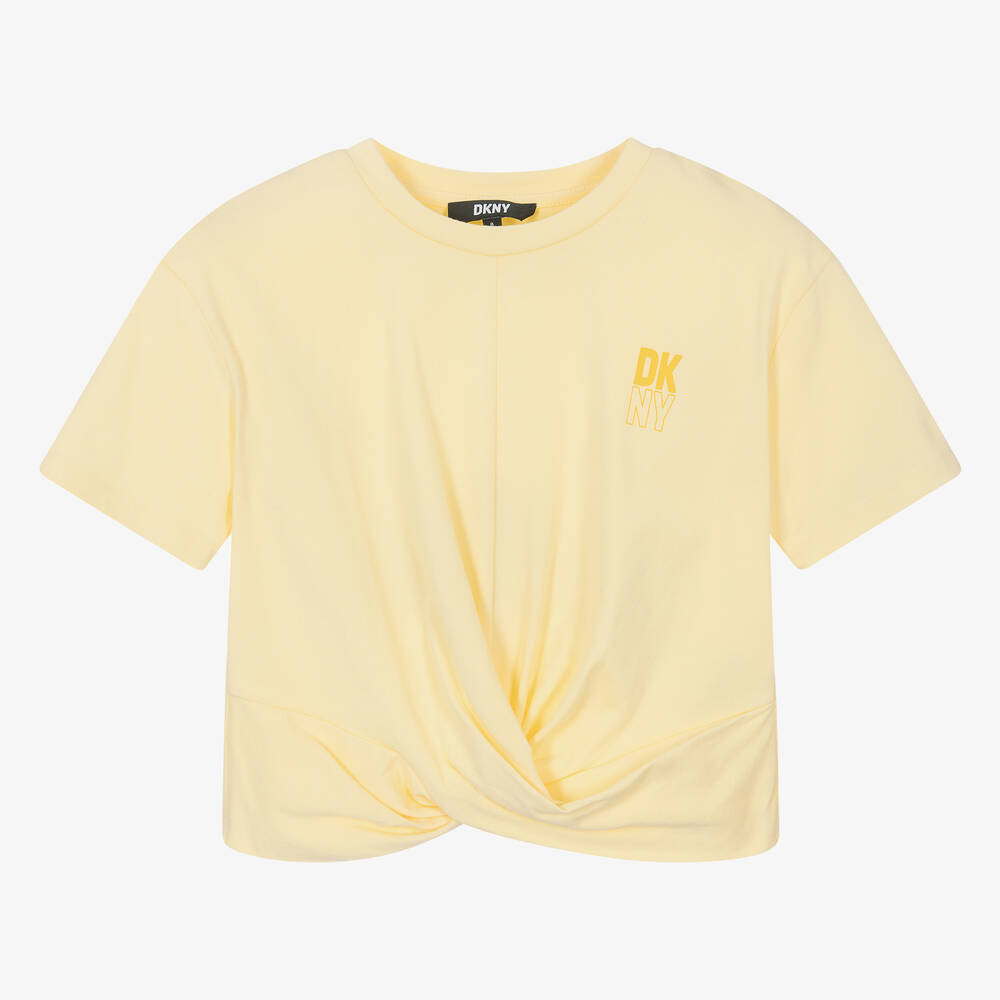DKNY-Teen Girls Yellow Cotton T-Shirt | Childrensalon Outlet