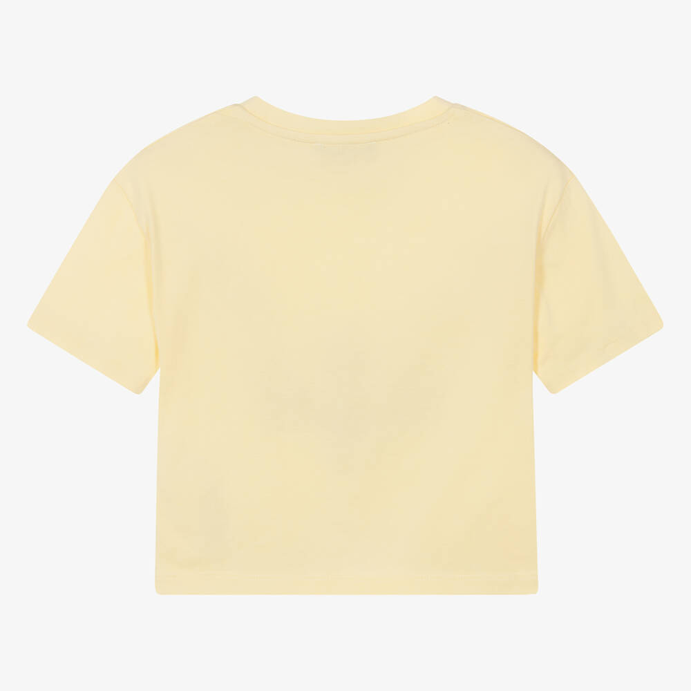 DKNY-تيشيرت قطن عضوي لون أصفر للمراهقات | Childrensalon Outlet