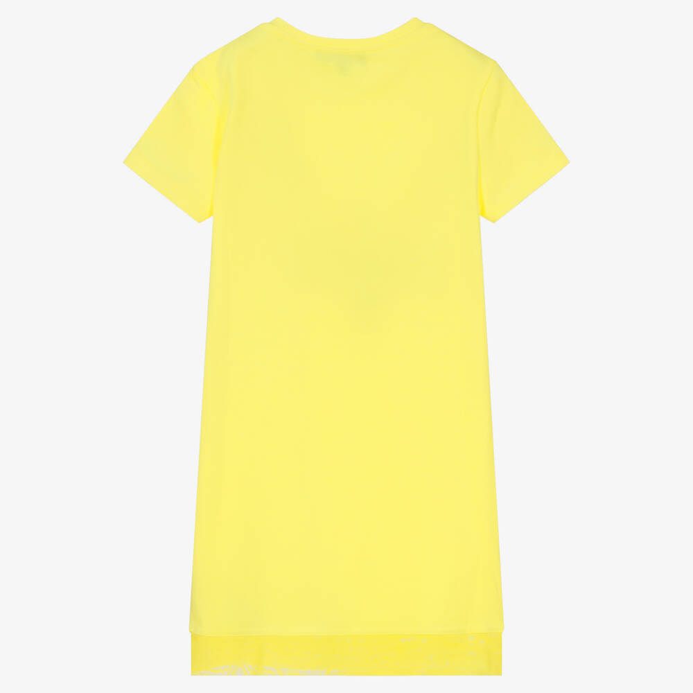 DKNY Robe t shirt jaune en coton ado Childrensalon Outlet