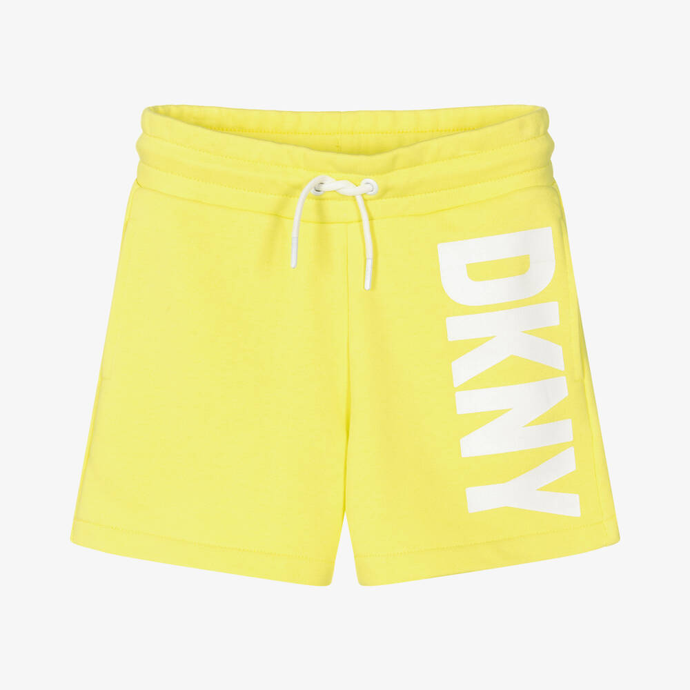 DKNY - Teen Girls Yellow Logo Shorts | Childrensalon