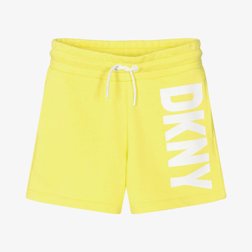 DKNY-Teen Girls Yellow Logo Shorts | Childrensalon Outlet