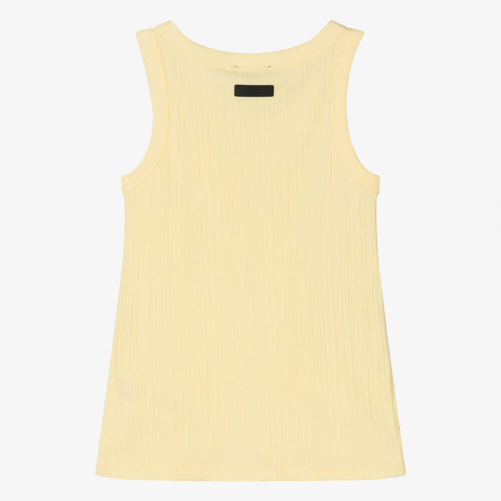 DKNY-Teen Girls Yellow Ribbed Cotton Top | Childrensalon Outlet