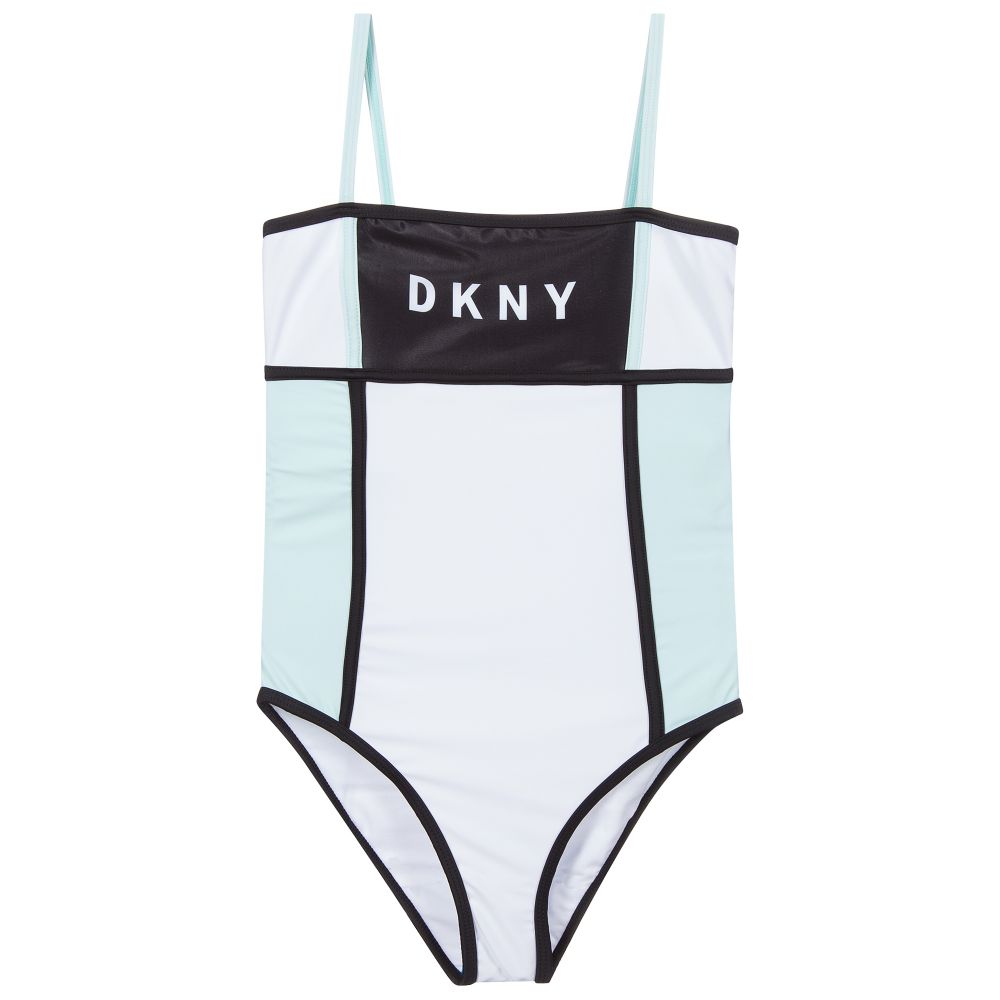 DKNY - Бело-зеленый купальник для подростков | Childrensalon