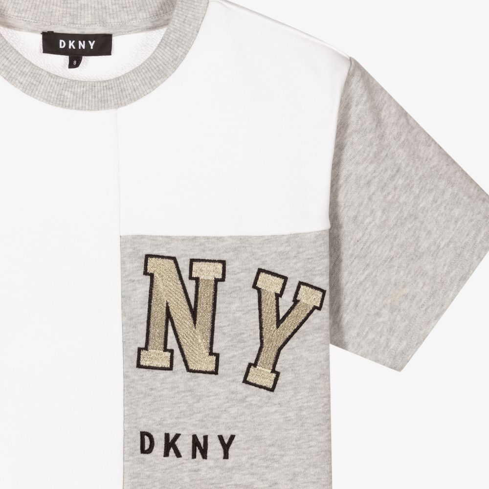 DKNY-Teen Grey & White Logo Dress | Childrensalon Outlet