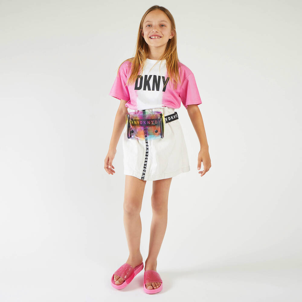 DKNY-Teen Ivory Logo Mini Skirt | Childrensalon Outlet