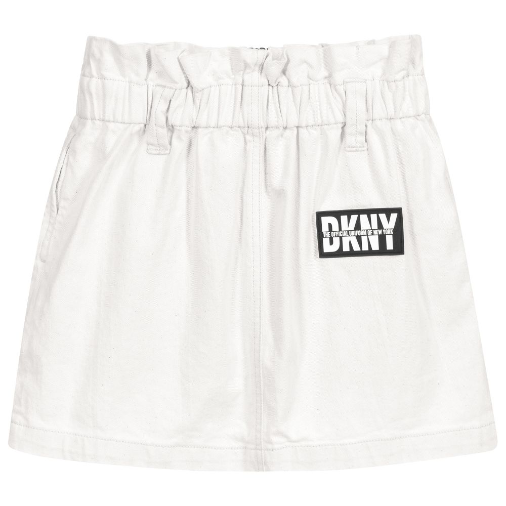 DKNY-Teen Ivory Logo Mini Skirt | Childrensalon Outlet