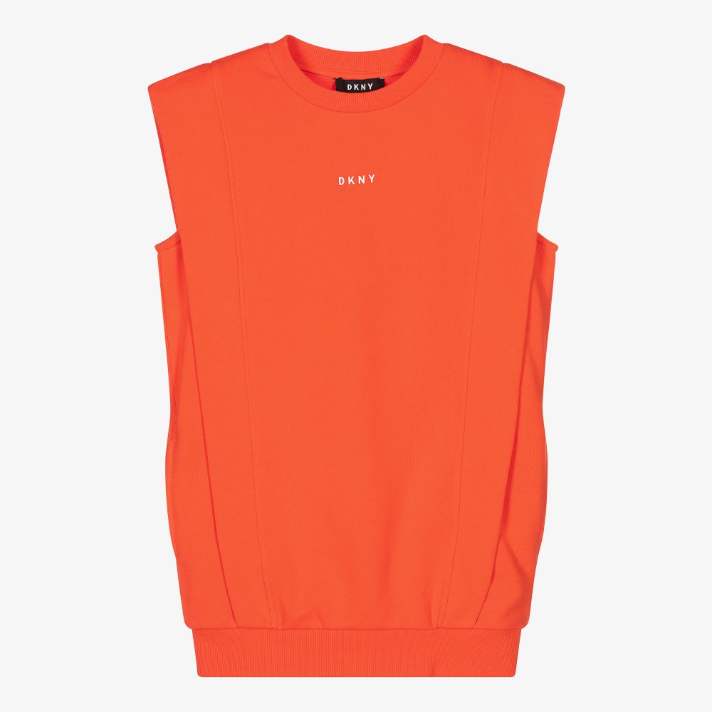 DKNY - Teen Orange Cotton Logo Dress | Childrensalon