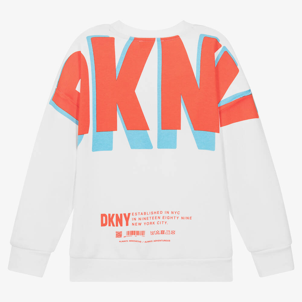 DKNY-Белый свитшот из хлопкового джерси | Childrensalon Outlet